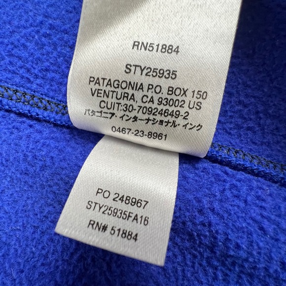 Patagonia Tech Fleece Jacket Full Zip Harvest Moon Blue Womens XS Ski Hike Gorp - Picture 4 of 12